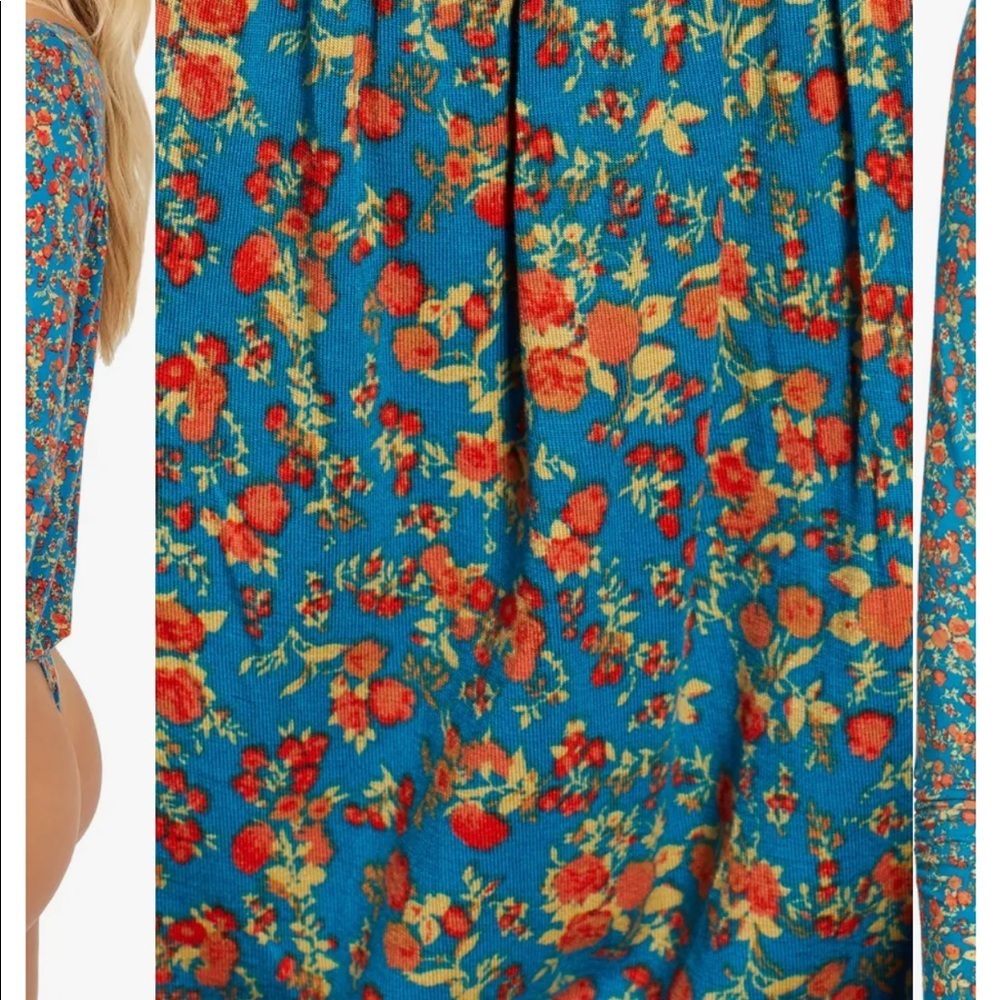 Free People Kaya Print Cutout Bodysuit - Small - Picture 3 of 6